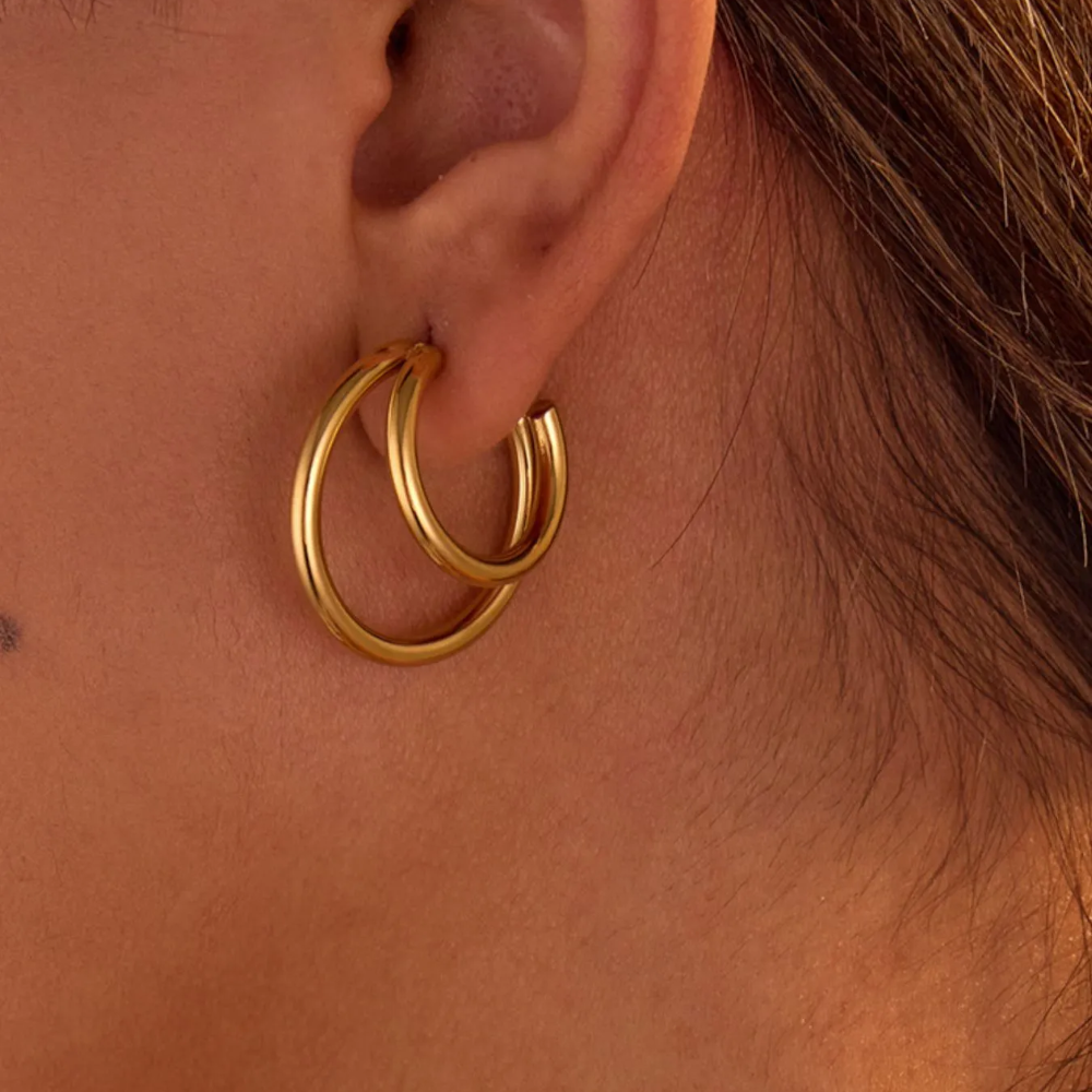 Josié Hoop Earrings - 18K Gold-Plated & Silver-Plated