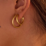 Load image into Gallery viewer, Josié Hoop Earrings - 18K Gold-Plated &amp; Silver-Plated
