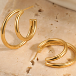 Load image into Gallery viewer, Josié Hoop Earrings - 18K Gold-Plated &amp; Silver-Plated
