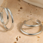 Load image into Gallery viewer, Josié Hoop Earrings - 18K Gold-Plated &amp; Silver-Plated
