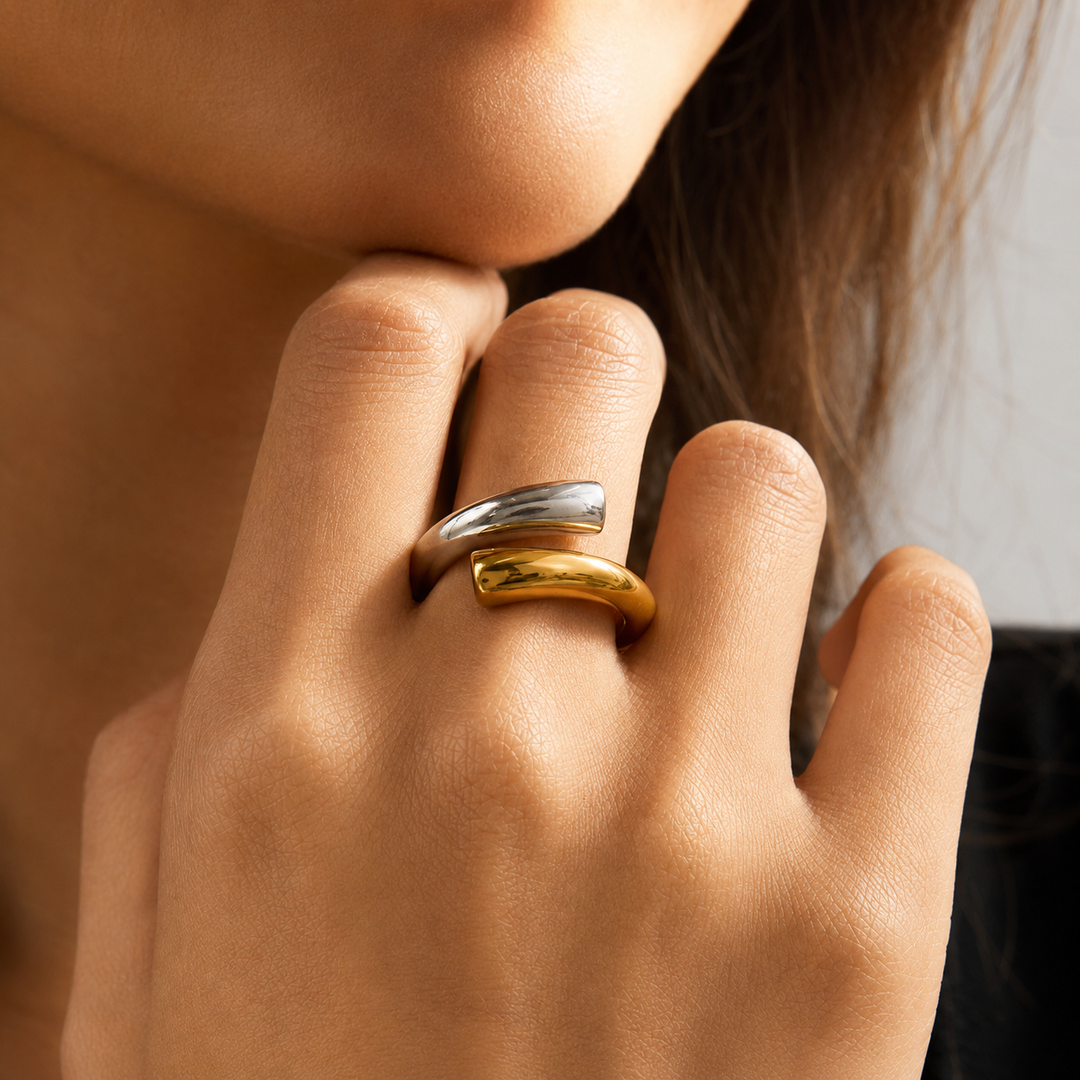 Kaia Two-Tone Open Ring – Two-Tone