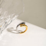 Load image into Gallery viewer, Kaia Two-Tone Open Ring – Two-Tone
