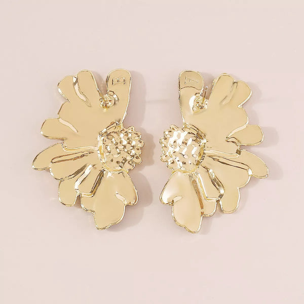 Kleo Flower Stud Earrings - 18K Gold-Plated