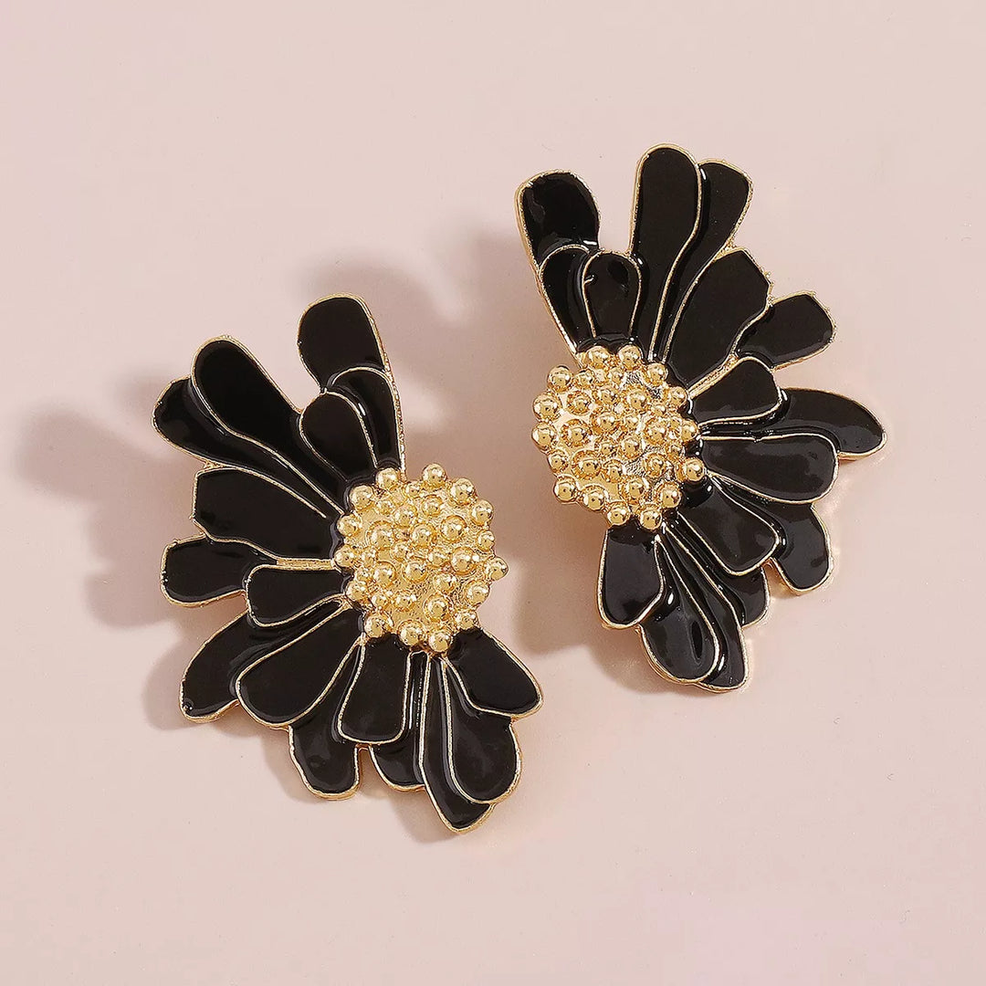 Kleo Flower Stud Earrings - 18K Gold-Plated