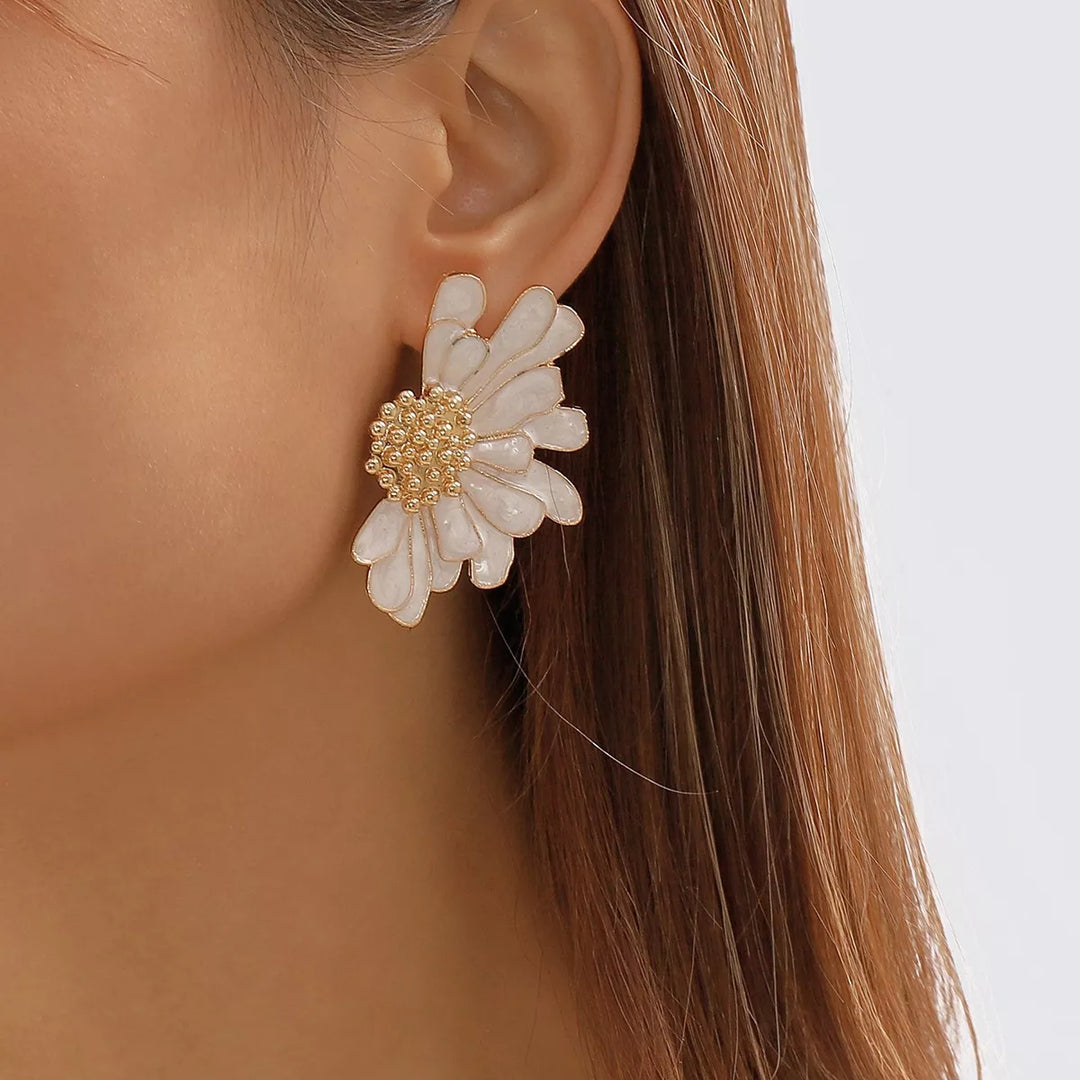 Kleo Flower Stud Earrings - 18K Gold-Plated