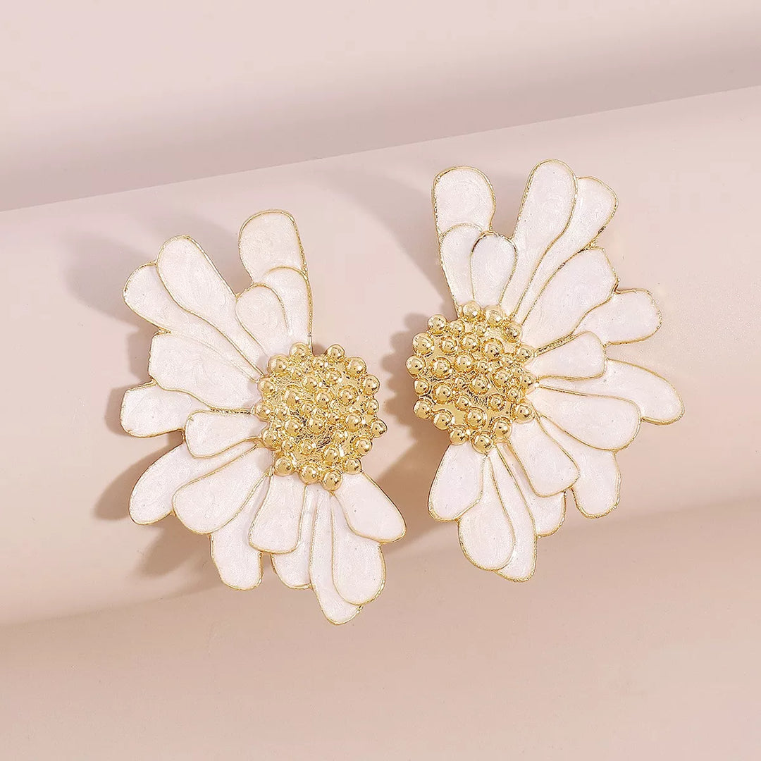 Kleo Flower Stud Earrings - 18K Gold-Plated