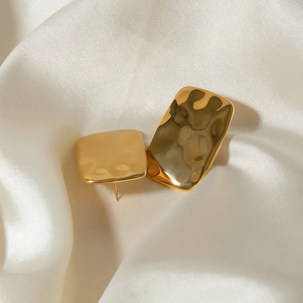 Lanna Square Earrings - 18K Gold-Plated