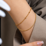 Load image into Gallery viewer, Leila Double Layered Bracelet - Gold-Plated
