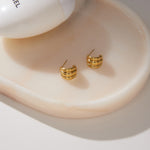 Load image into Gallery viewer, Lexie Layered C-Shaped Hoop Earrings – 18K Gold-Plated
