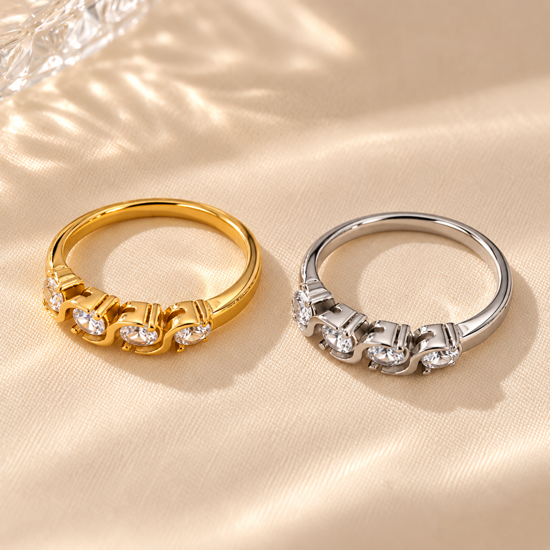 Lexie Zircon Ring – 18K Gold-Plated & Silver-Plated