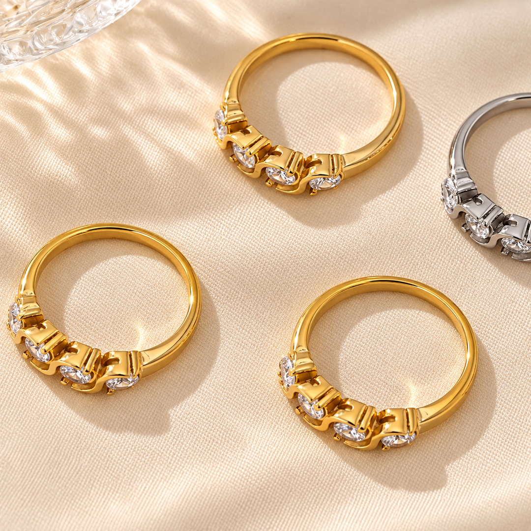 Lexie Zircon Ring – 18K Gold-Plated & Silver-Plated