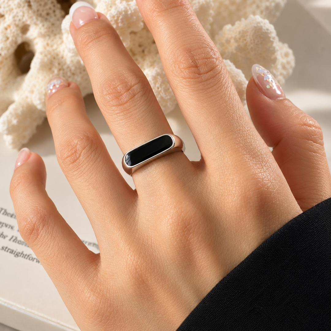 Liberté Enamel Drip Ring – 18K Gold-Plated & Silver-Plated