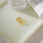 Load image into Gallery viewer, Lily Linear Open Ring – 18K Gold-Plated
