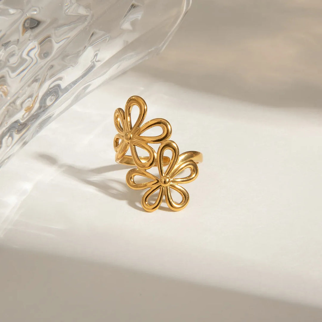 Lina Flower Ring - 18K Gold-Plated