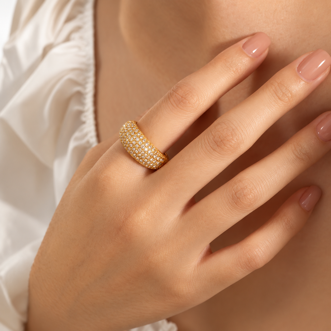 Lisette Czech Crystal Ring – 18K Gold-Plated & Silver-Plated