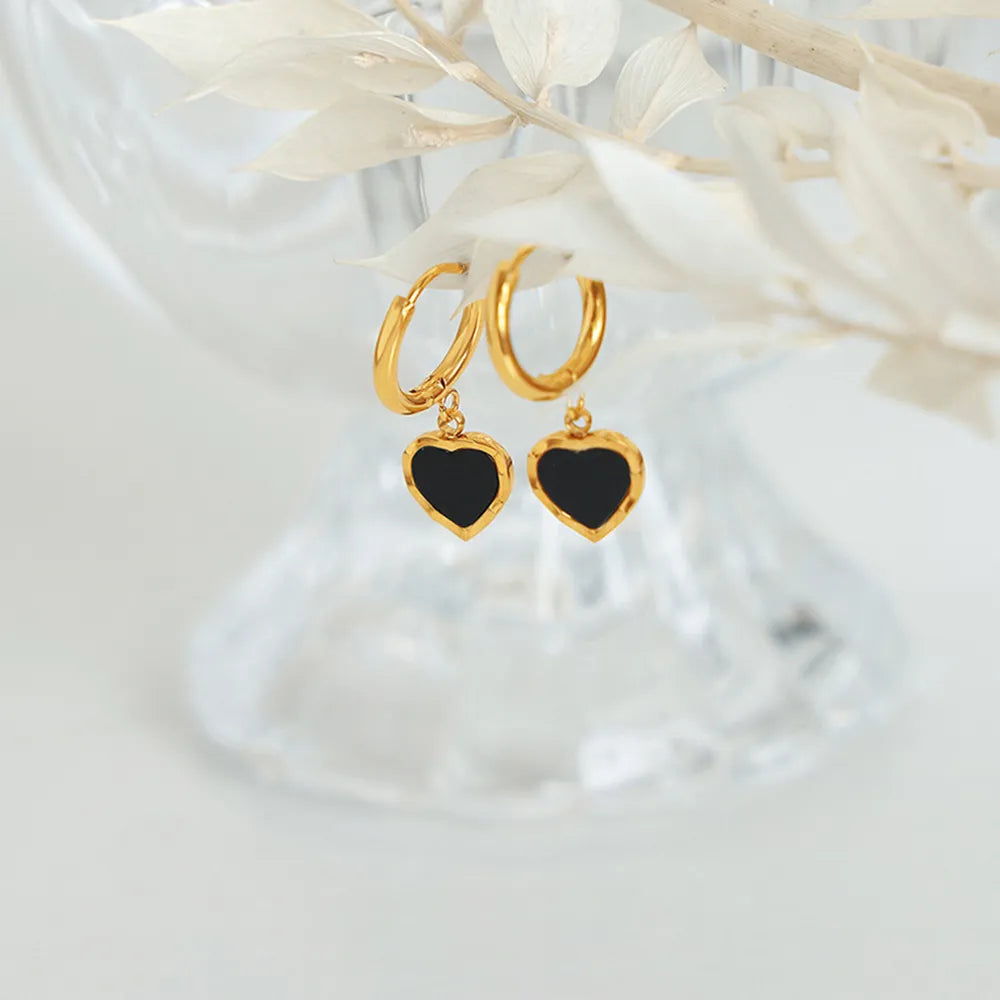 Lovelle Heart Drop Earrings – 18K Gold-Plated