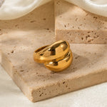 Load image into Gallery viewer, Lucie Double Layer Gold Ring – 18K Gold-Plated
