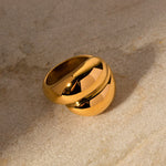 Load image into Gallery viewer, Lucie Double Layer Gold Ring – 18K Gold-Plated
