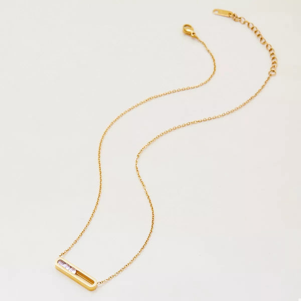 Lumière Rhinestone Pendant Necklace – 18K Gold-Plated