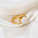 Load image into Gallery viewer, Madaleine Zirconia Ring – 18K Gold-Plated Waterproof
