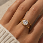 Load image into Gallery viewer, Madaleine Zirconia Ring – 18K Gold-Plated Waterproof
