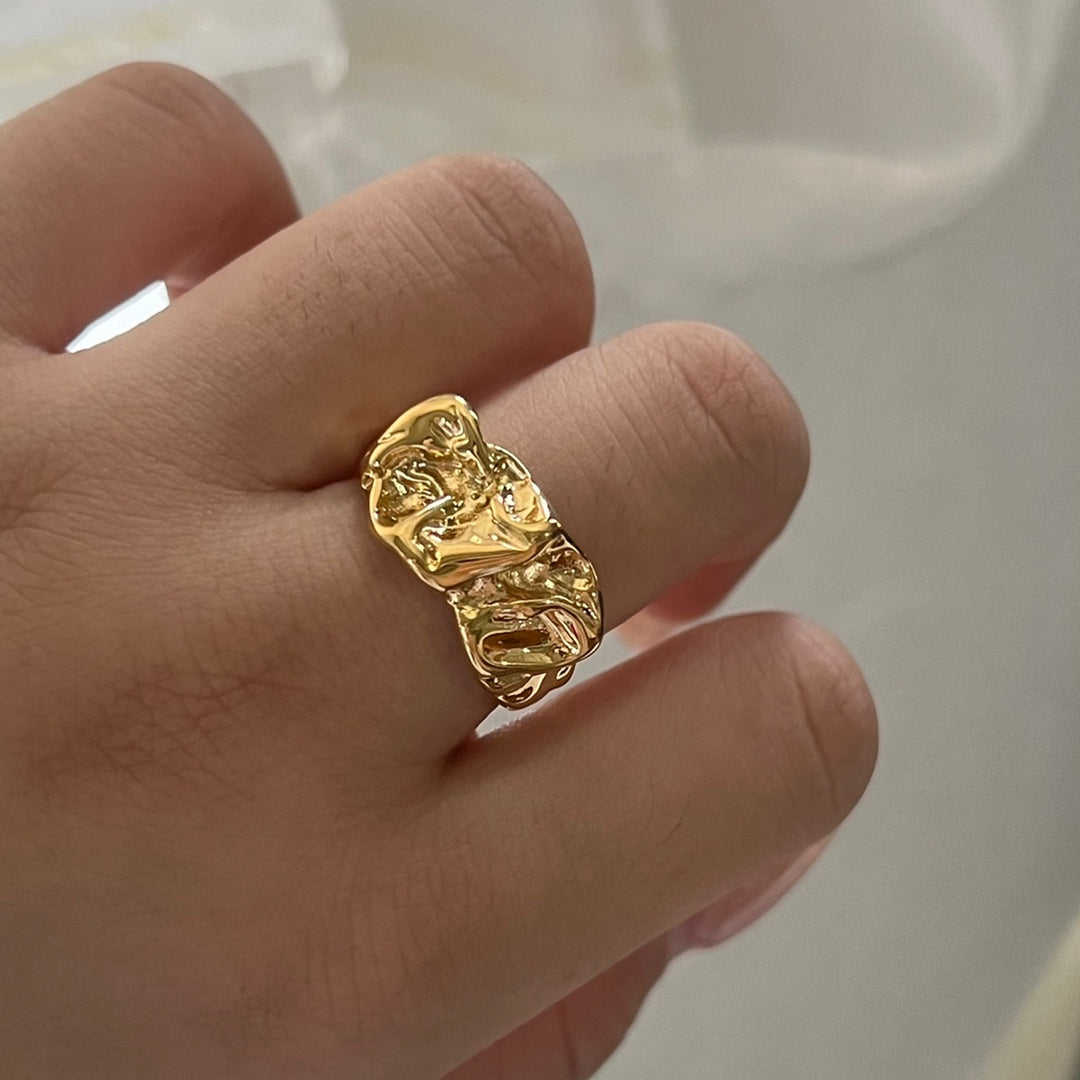 Marlé Lava Texture Open Ring – 18K Gold-Plated