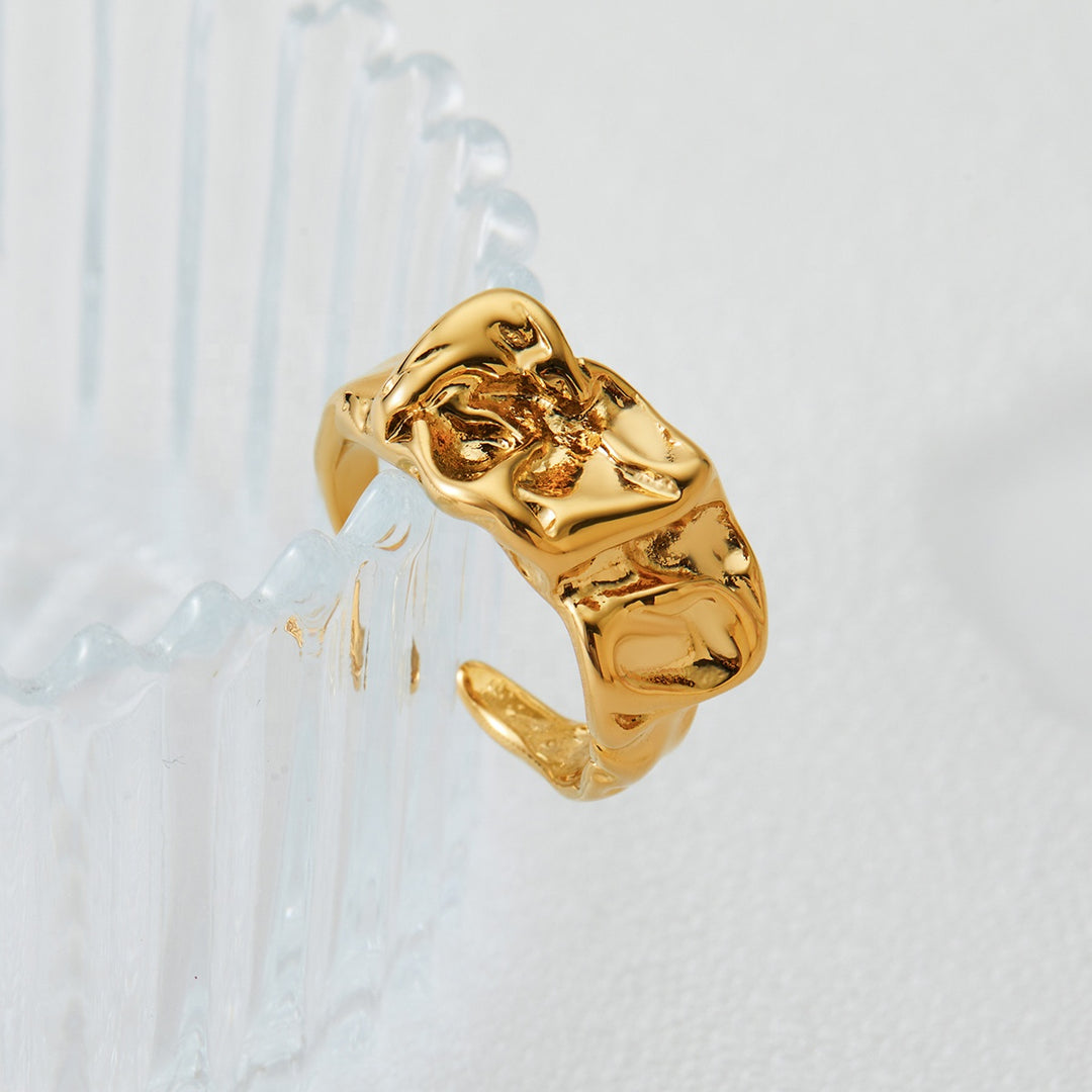 Marlé Lava Texture Open Ring – 18K Gold-Plated