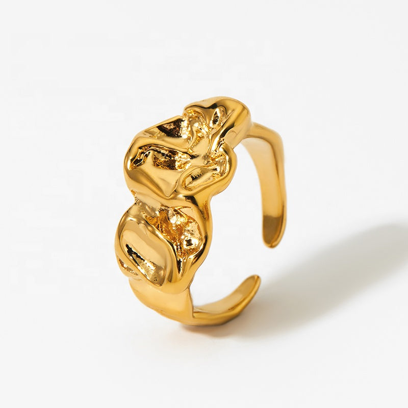 Marlé Lava Texture Open Ring – 18K Gold-Plated