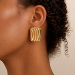Load image into Gallery viewer, Mattea Geometric Earrings – 18K Gold-Plated
