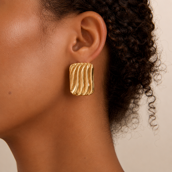 Mattea Geometric Earrings – 18K Gold-Plated