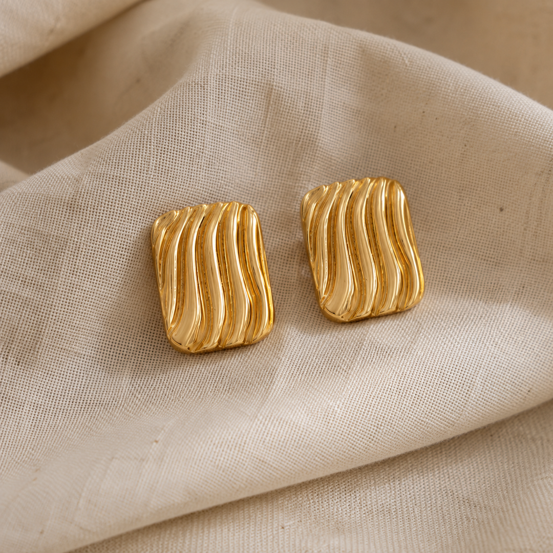 Mattea Geometric Earrings – 18K Gold-Plated