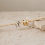 Load image into Gallery viewer, Mazi Chunky Gold Hoop Earrings – 18K Gold-Plated &amp; Silver-Plated

