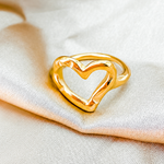 Load image into Gallery viewer, Mia Heart Gold Ring – 18K Gold-Plated &amp; Silver-Plated
