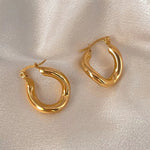 Load image into Gallery viewer, Mila Chunky Twist Hoop Earrings – Gold-Plated
