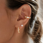 Load image into Gallery viewer, Miller Zirconia Huggie Hoop Earrings – 18K Gold-Plated
