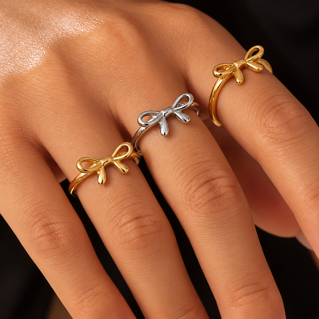 Millie Bow Ring - 18K Gold-Plated & Silver-Plated