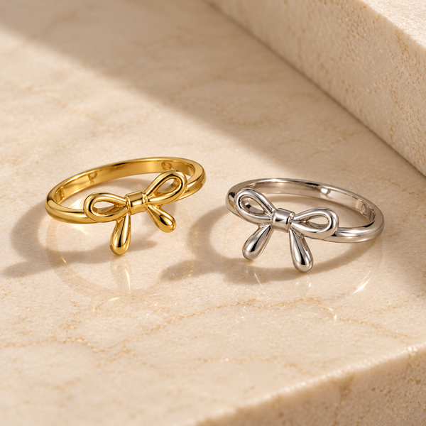 Millie Bow Ring - 18K Gold-Plated & Silver-Plated