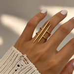 Load image into Gallery viewer, Moud Asymmetrical Ring - 18K Gold-Plated
