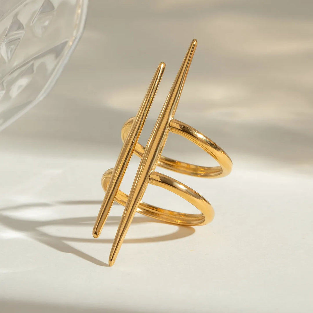 Moud Asymmetrical Ring - 18K Gold-Plated