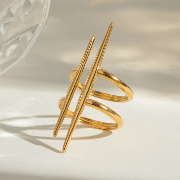 Moud Asymmetrical Ring - 18K Gold-Plated