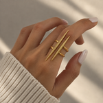 Load image into Gallery viewer, Moud Asymmetrical Ring - 18K Gold-Plated
