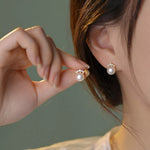 Load image into Gallery viewer, Nerelle Freshwater Pearl Stud Earrings - 925 Sterling Silver
