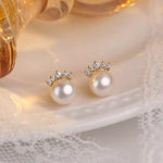 Load image into Gallery viewer, Nerelle Freshwater Pearl Stud Earrings - 925 Sterling Silver
