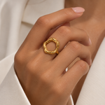 Load image into Gallery viewer, Nina Circle Gold Ring – 18K Gold-Plated
