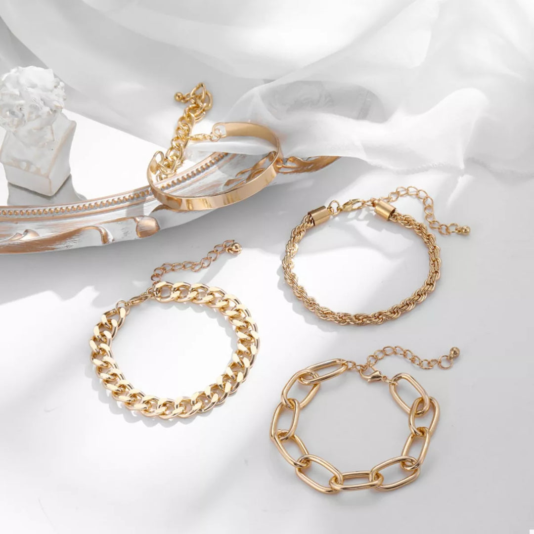 Noelle 4 Piece Bracelet - 18K Gold-Plated