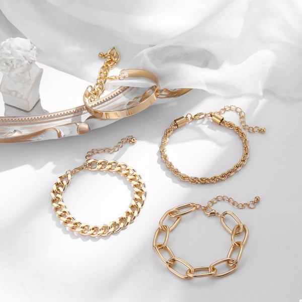 Noelle 4 Piece Bracelet - 18K Gold-Plated