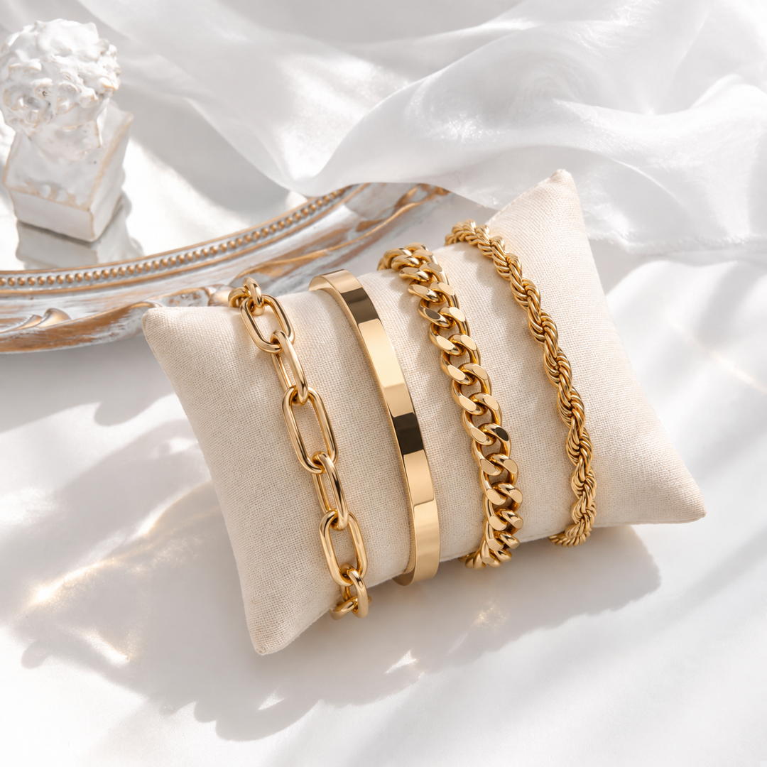 Noelle 4 Piece Bracelet - 18K Gold-Plated