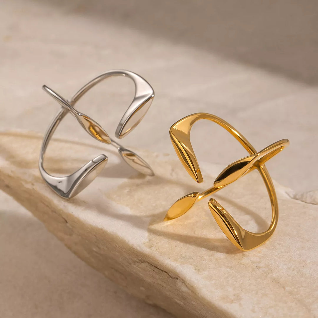 Nue Crisscross Open Ring –  18K  Gold-Plated & Silver-Plated