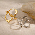 Load image into Gallery viewer, Nue Crisscross Open Ring –  18K  Gold-Plated &amp; Silver-Plated
