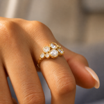 Load image into Gallery viewer, Odessa Hammered Open Zirconia Ring – 18K Gold-Plated
